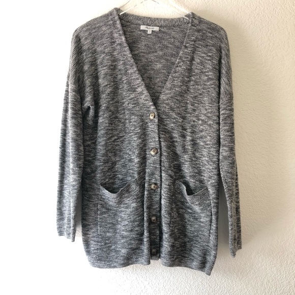 Madewell Sweaters - Madewell Alton cardigan sweater grey white